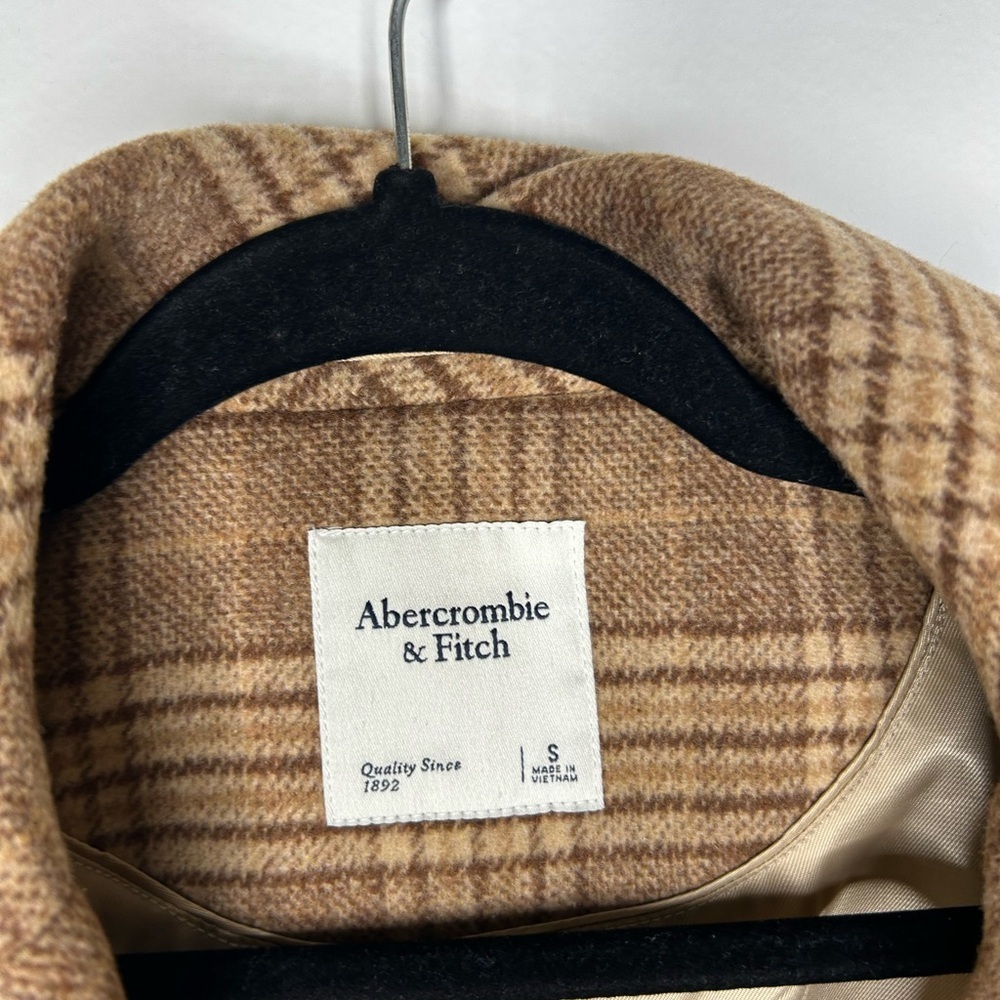 Abercrombie & Fitch Heavyweight Plaid Wool-Blend Blazer Coat Size small - Picture 6 of 11